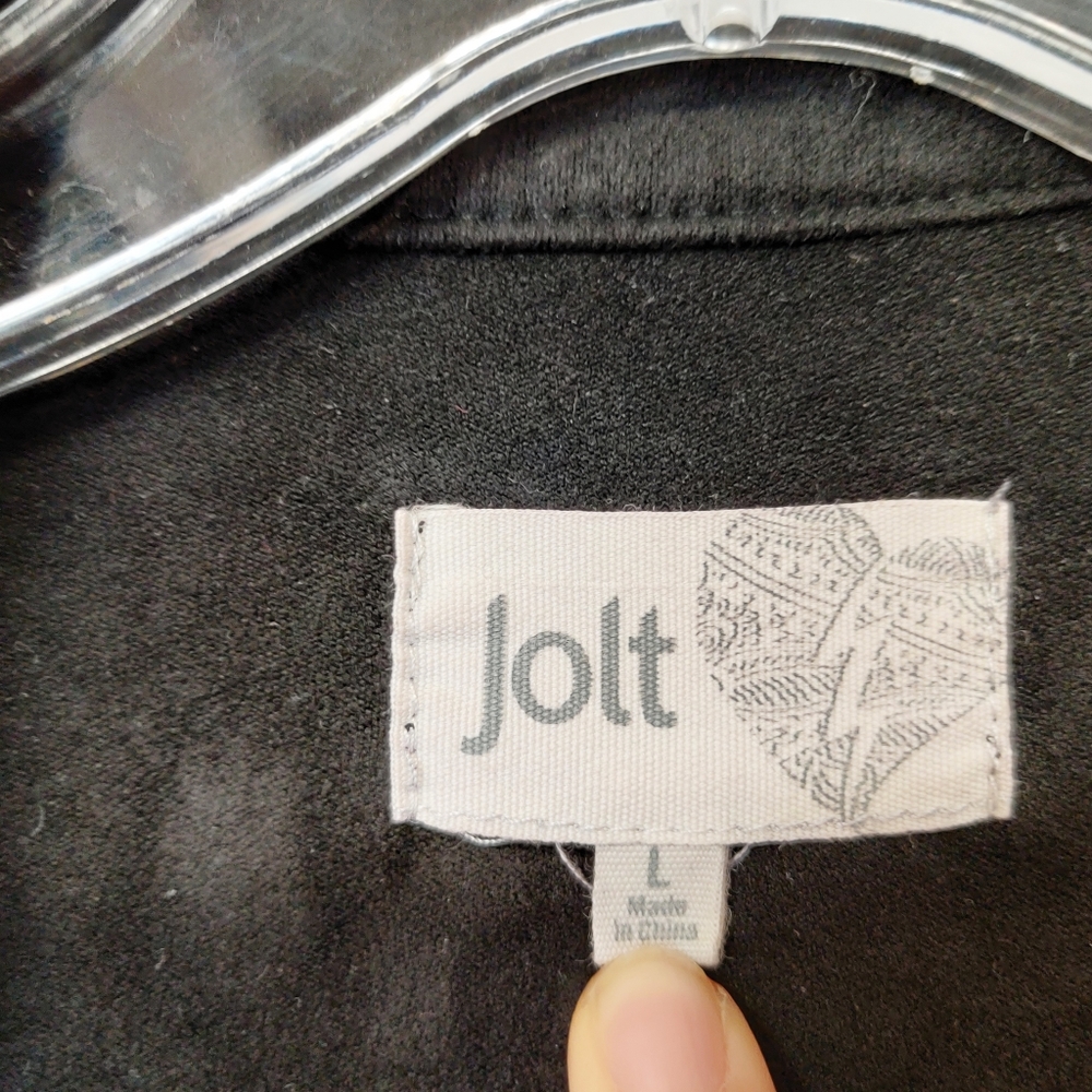 Jolt Black Faux Suede Fringe Moto Style Jacket - Picture 4 of 4